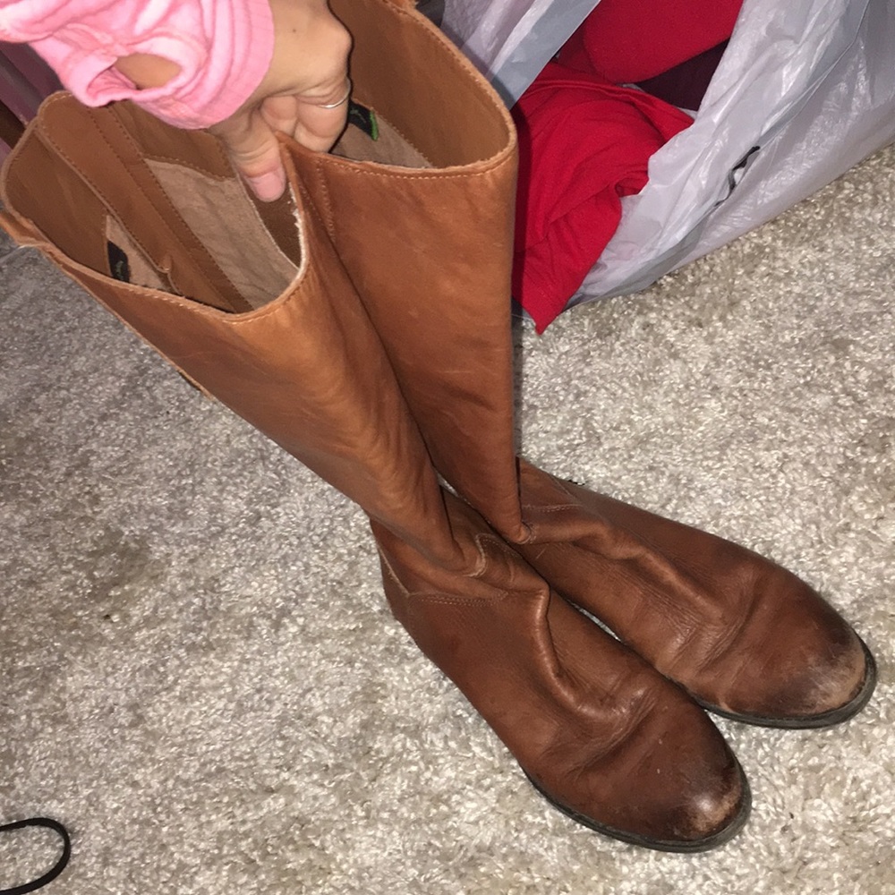 brown leather boots